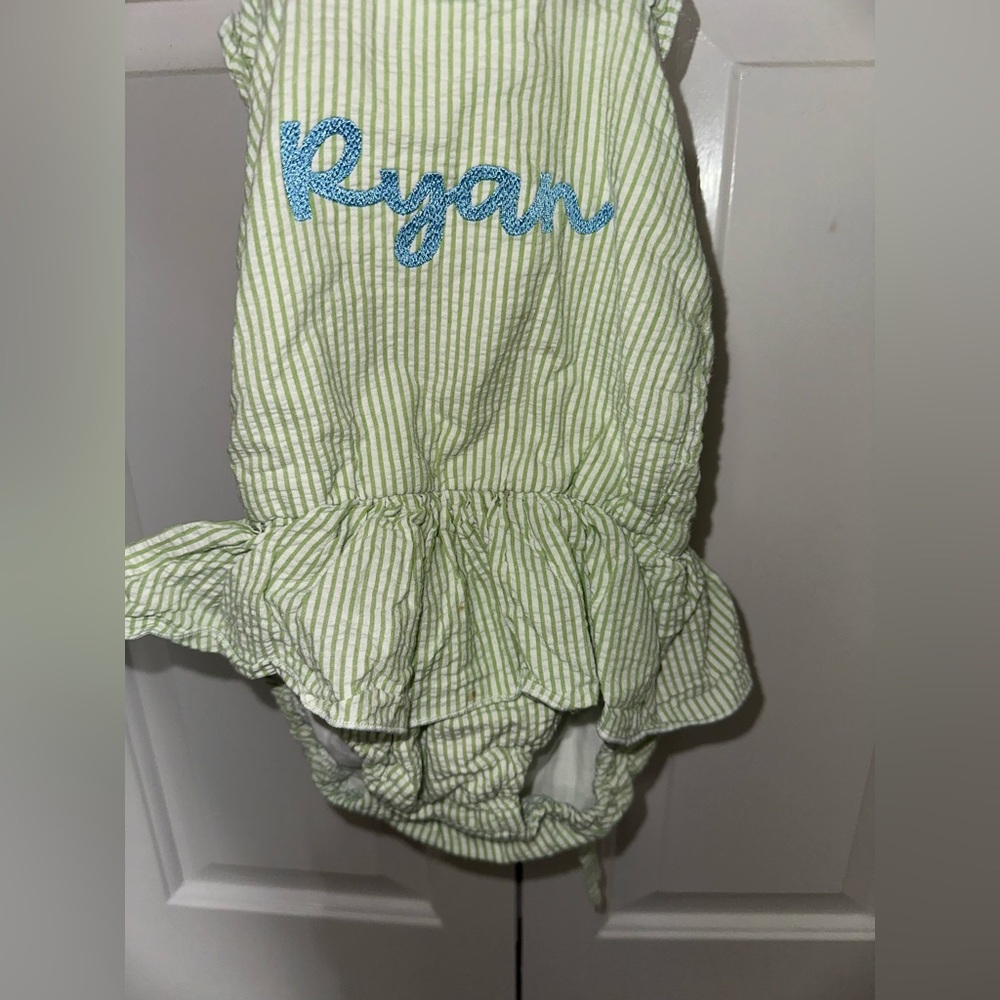 Green Striped Kids swim